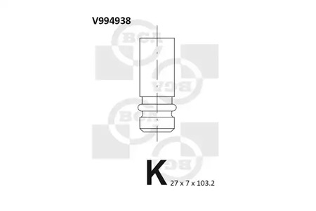 V994938 BGA Клапан двигателя выпускной