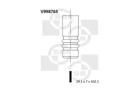 Клапан двигателя впускной BGA V998763