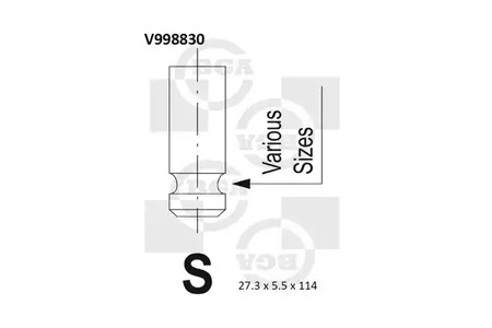 Клапан двигателя выпускной BGA V998830