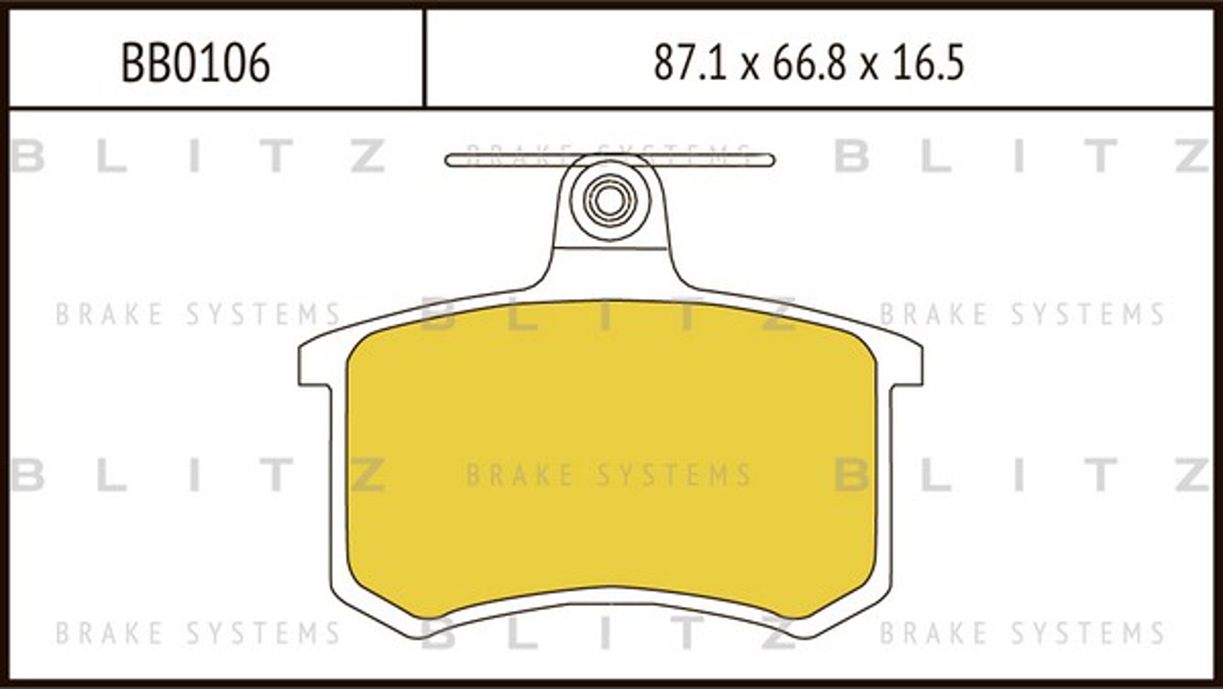 BB0106 BLITZ Колодки тормозные дисковые