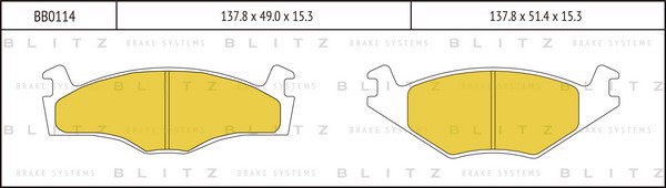 BB0114 BLITZ Колодки тормозные дисковые