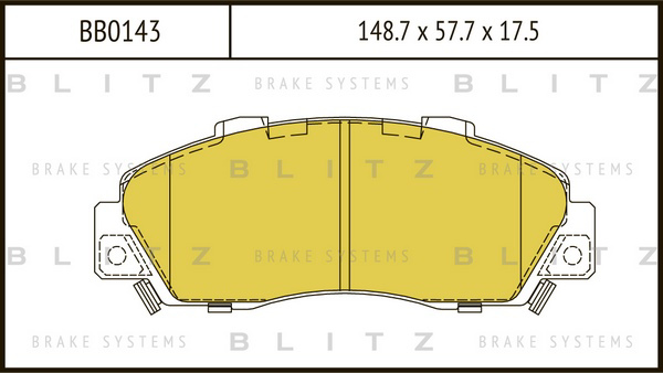 BB0143 BLITZ Колодки тормозные дисковые