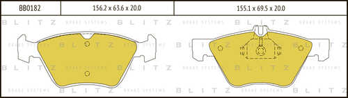 BB0182 BLITZ Тормозные колодки