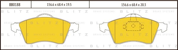 BB0188 BLITZ Тормозные колодки