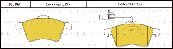 BB0189 BLITZ Тормозные колодки