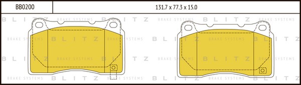 BB0200 BLITZ Тормозные колодки