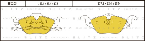 BB0203 BLITZ Тормозные колодки