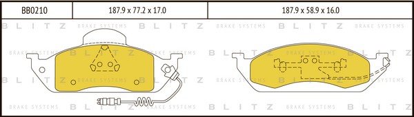 BB0210 BLITZ Тормозные колодки