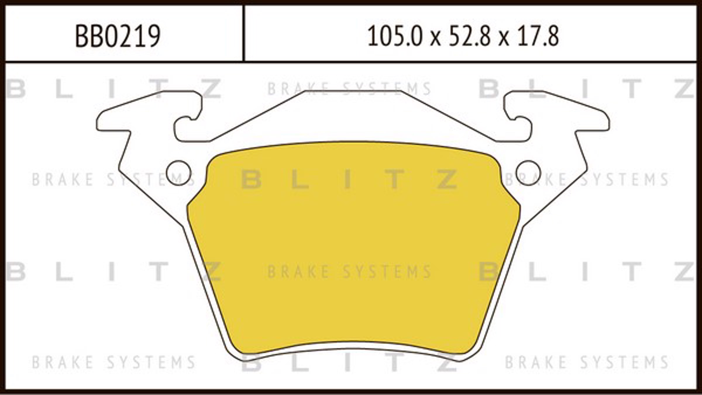 BB0219 BLITZ Колодки тормозные дисковые