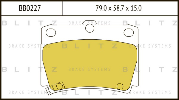 BB0227 BLITZ Колодки тормозные дисковые