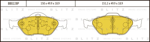 BB0228P BLITZ Тормозные колодки