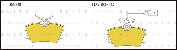 BB0230 BLITZ Тормозные колодки