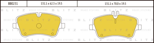 BB0231 BLITZ Колодки тормозные дисковые