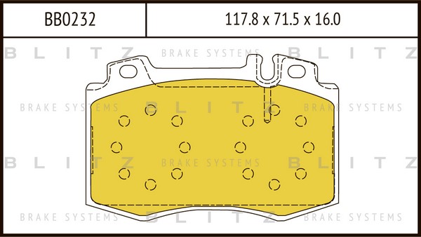 BB0232 BLITZ Тормозные колодки