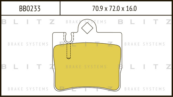 BB0233 BLITZ Колодки тормозные дисковые