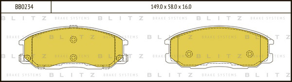 BB0234 BLITZ Колодки тормозные дисковые