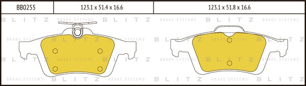 BB0255 BLITZ Тормозные колодки