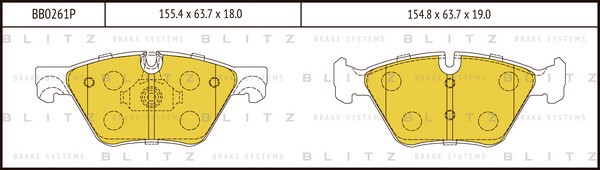 BB0261P BLITZ Колодки тормозные дисковые