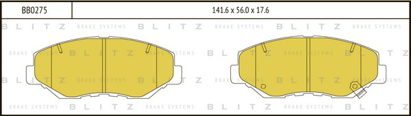 BB0275 BLITZ Колодки тормозные дисковые