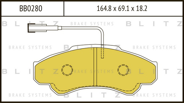 BB0280 BLITZ Колодки тормозные дисковые