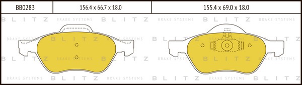 BB0283 BLITZ Тормозные колодки