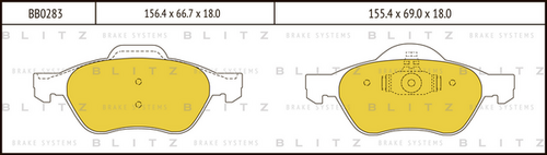 Фото 1 BB0283 BLITZ Тормозные колодки