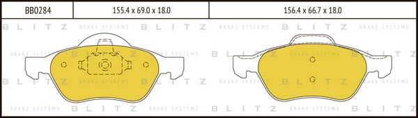 BB0284 BLITZ Тормозные колодки