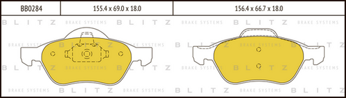 Фото 1 BB0284 BLITZ Тормозные колодки