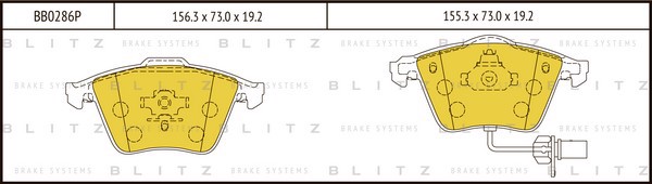 BB0286P BLITZ Колодки тормозные дисковые