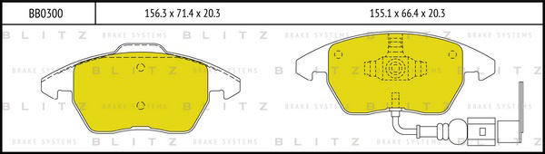BB0300 BLITZ Колодки тормозные дисковые
