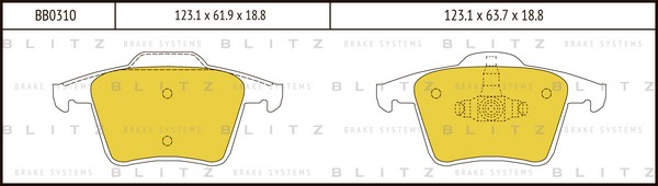 BB0310 BLITZ Тормозные колодки