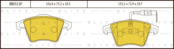 BB0311P BLITZ Тормозные колодки