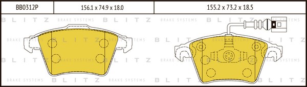 BB0312P BLITZ Тормозные колодки