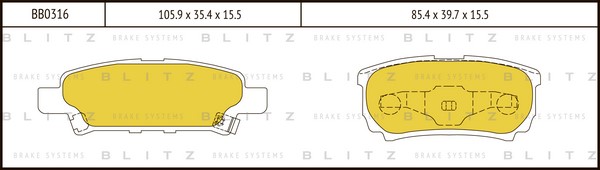 BB0316 BLITZ Тормозные колодки