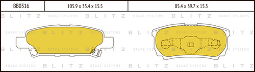 Фото 1 BB0316 BLITZ Тормозные колодки