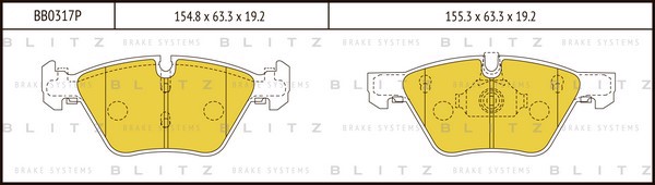 BB0317P BLITZ Колодки тормозные дисковые