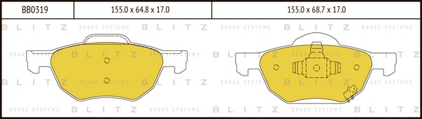 BB0319 BLITZ Тормозные колодки