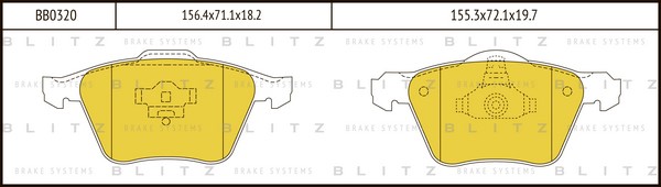 BB0320 BLITZ Тормозные колодки