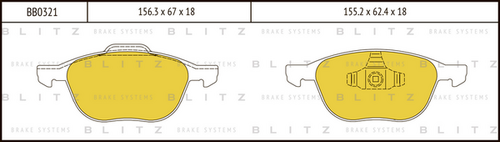 Фото 1 BB0321 BLITZ Тормозные колодки
