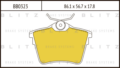 BB0323 BLITZ Колодки тормозные дисковые