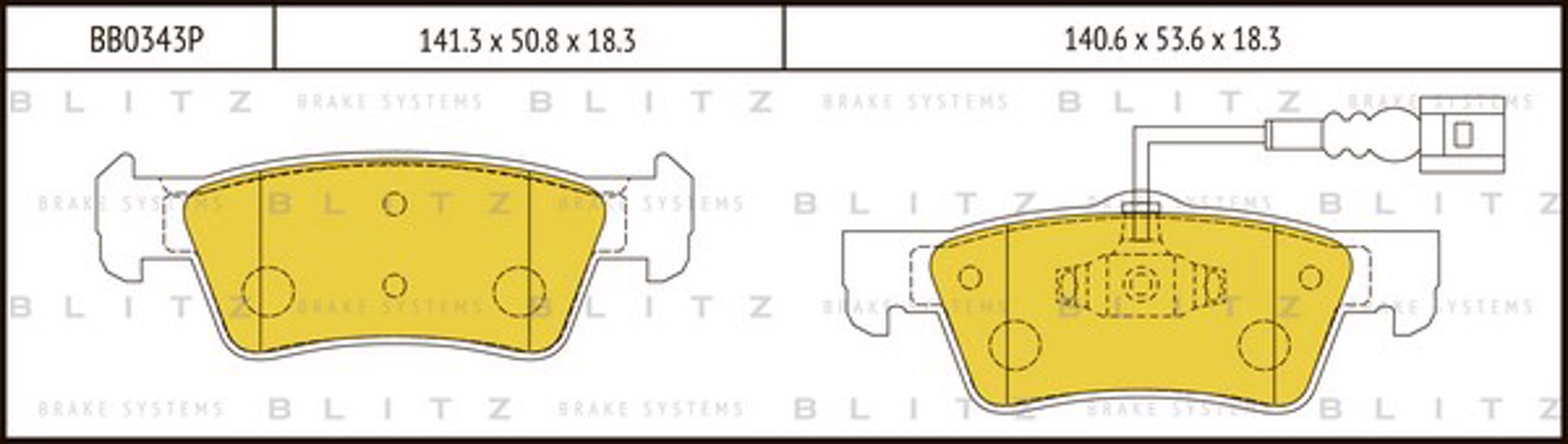 BB0343P BLITZ Колодки тормозные дисковые