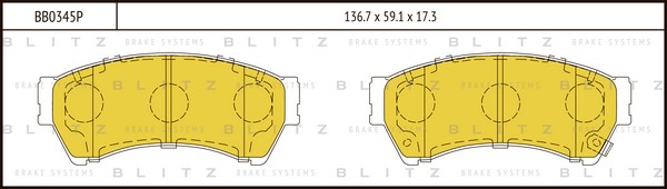 BB0345P BLITZ Тормозные колодки