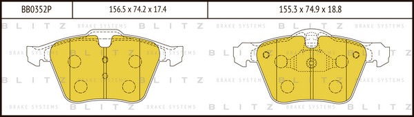 BB0352P BLITZ Тормозные колодки