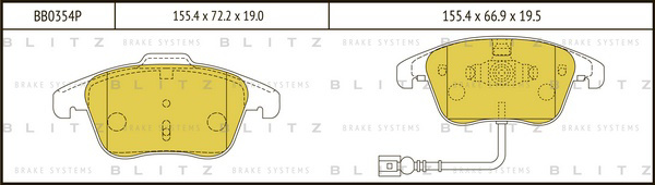 BB0354P BLITZ Колодки тормозные дисковые