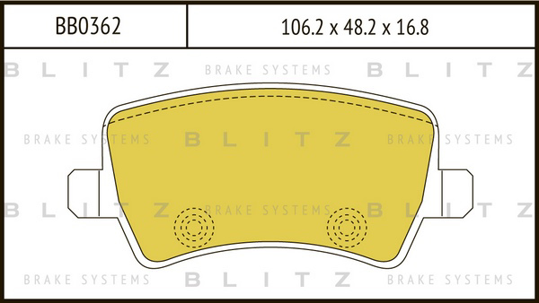 BB0362 BLITZ Колодки тормозные дисковые