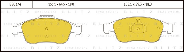 BB0374 BLITZ Тормозные колодки