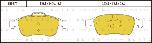 Фото 1 BB0374 BLITZ Тормозные колодки