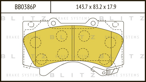 BB0386P BLITZ Колодки тормозные дисковые