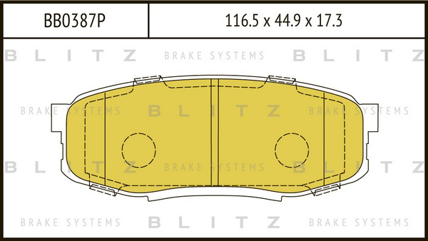 BB0387P BLITZ Колодки тормозные дисковые