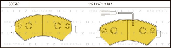 BB0389 BLITZ Тормозные колодки